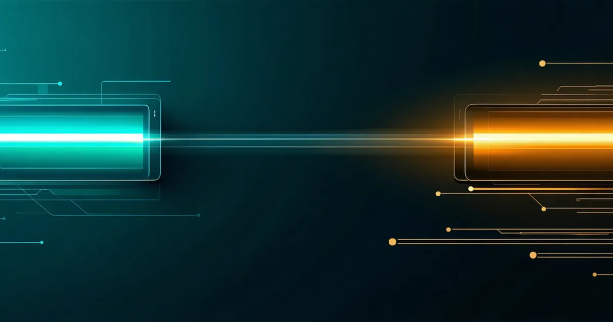 Abstract visualization of mobile device performance metrics with two distinct loading patterns